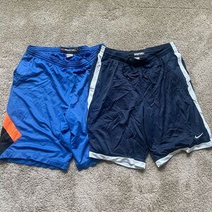 Men’s Nike athletic shorts (blue and navy blue pair)